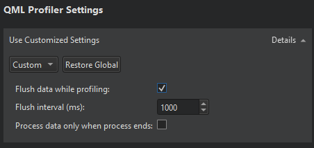 "QML Profiler Settings"