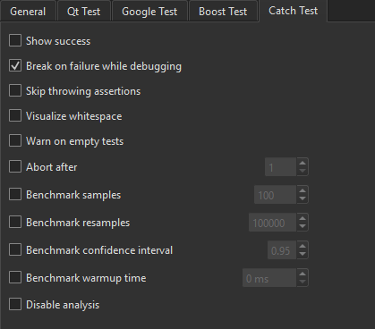 "Catch Test preferences"