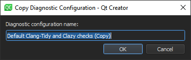 "Copy Diagnostic Configuration dialog"