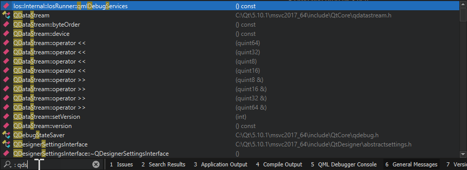 "List of files matching the locator filter"