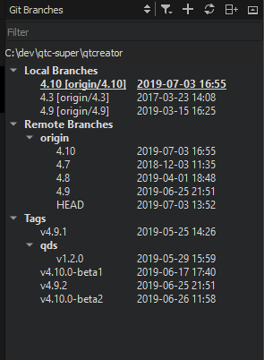 "Git Branches sidebar view"